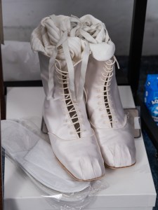 Backstage at Anne Demeulemeester spring 2026 ready-to-wear show at Paris Fashion Week.