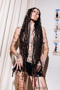 Backstage at the Elena Velez spring 2026 ready-to-wear show at New York Fashion Week.