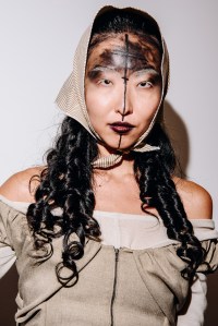 Backstage at the Elena Velez spring 2026 ready-to-wear show at New York Fashion Week.