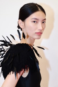 Backstage at the Brandon Maxwell spring 2026 ready-to-wear show at New York Fashion Week.