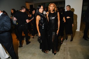Eva Gutowski and Ayan Broomfieldat the Brandon Maxwell Spring 2026 Ready-to-Wear show.
