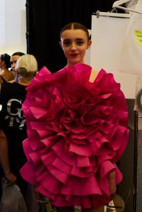 Backstage at the Carolina Herrera spring 2026 ready-to-wear show at New York Fashion Week.