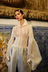 Backstage at the Carolina Herrera spring 2026 ready-to-wear show at New York Fashion Week.