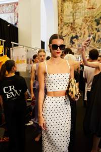 Backstage at the Carolina Herrera spring 2026 ready-to-wear show at New York Fashion Week.