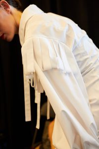 Backstage at the Carolina Herrera spring 2026 ready-to-wear show at New York Fashion Week.