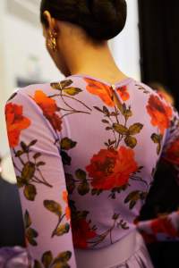 Backstage at the Carolina Herrera spring 2026 ready-to-wear show at New York Fashion Week.