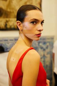 Backstage at the Carolina Herrera spring 2026 ready-to-wear show at New York Fashion Week.
