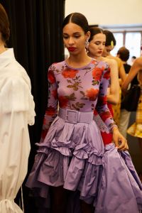 Backstage at the Carolina Herrera spring 2026 ready-to-wear show at New York Fashion Week.