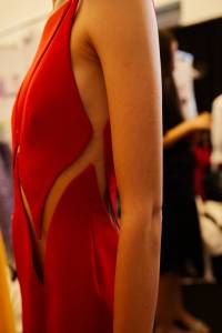 Backstage at the Carolina Herrera spring 2026 ready-to-wear show at New York Fashion Week.