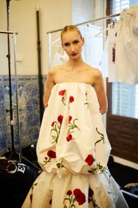 Backstage at the Carolina Herrera spring 2026 ready-to-wear show at New York Fashion Week.