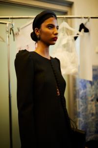 Backstage at the Carolina Herrera spring 2026 ready-to-wear show at New York Fashion Week.