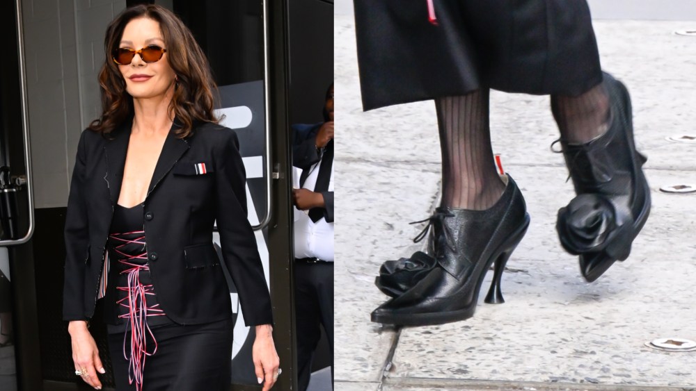 Catherine Zeta-Jones is seen outside ABC Studio on Sept. 3, 2025 in New York.