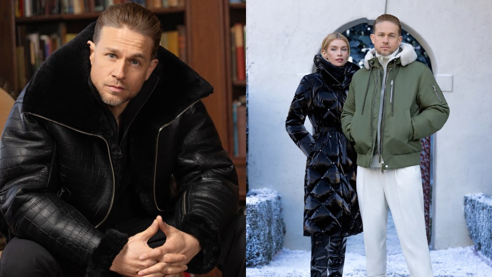 Charlie Hunnam and Stella Maxwell for Mackage's fall 2025 campaign.