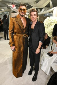 Adam Lambert and Jeremiah Brent at the Christian Siriano Spring 2026 Ready-to-Wear show