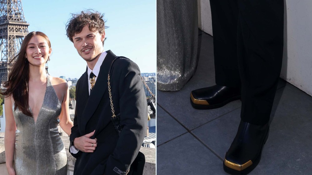 Lola Tung and Christopher Briney, who opted for metallic gold-toed black chelsea boots for Prime Video’s “The Summer I Turned Pretty” Season Three photocall at the Shangri-La Hotel on Wednesday.