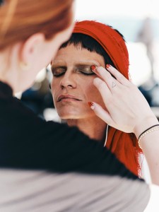 Backstage at the Collina Strada spring 2026 ready-to-wear show at New York Fashion Week.