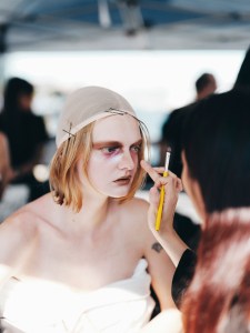 Backstage at the Collina Strada spring 2026 ready-to-wear show at New York Fashion Week.