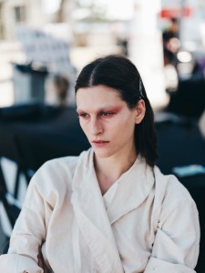 Backstage at the Collina Strada spring 2026 ready-to-wear show at New York Fashion Week.