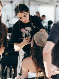 Backstage at the Collina Strada spring 2026 ready-to-wear show at New York Fashion Week.
