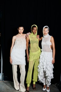 Backstage at the Diotima spring 2026 ready-to-wear show at New York Fashion Week.