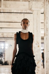 Backstage at the Diotima spring 2026 ready-to-wear show at New York Fashion Week.