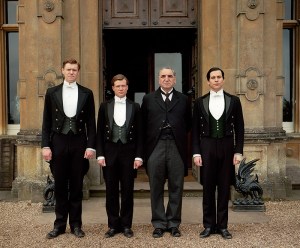 DOWNTON ABBEY, (from left): Matt Milne, Ed Speleers, Jim Carter, Rob James-Collier, (Season 4), 2010-. photo: Nick Briggs / © Carnival Films for Masterpiece/PBS / Courtesy: Everett Collection