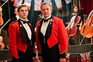 DOWNTON ABBEY, from left: Dan Stevens, Hugh Bonneville, (Season 2, ep. 201, aired in the UK on Sept. 18, 2011/aired in the US on Jan. 8, 2012), 2010-2015. photo: Nick Briggs / ©Carnival Films for Masterpiece/PBS / Courtesy: Everett Collection