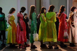 Backstage at Erdem Spring 2026 Ready-to-wear show, which took place at the British Museum.