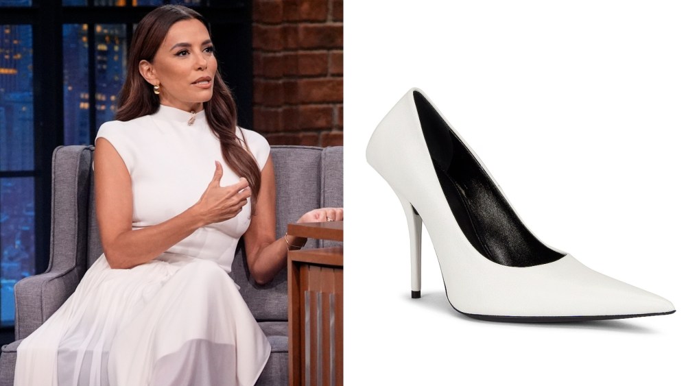 Eva Longoria during an interview with host Seth Meyers on Tuesday.