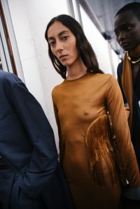 Backstage at Ferragamo Spring 2026 Ready-to-Wear Collection at Milan Fashion Week