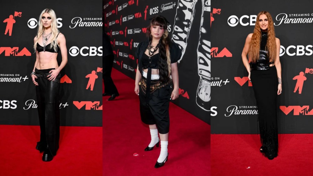 Celebs wearing goth look at the MTV VMAs 2025.