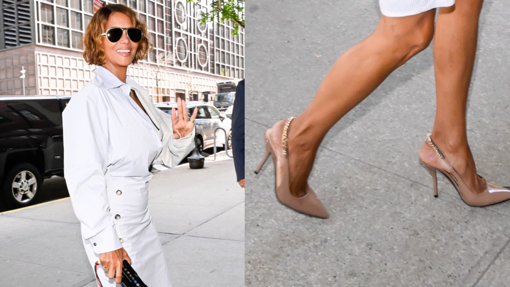 Halle Berry is seen wearing Gucci heels on Sept. 4, 2025 in New York City.