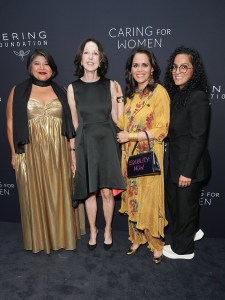 Margarita Guzmán, Judy Harris Kluger, Mona Sinha, Sonya Passi at Kering Foundation Fourth Annual ‘Caring for Women’ Dinner in New York at The Pool on September 11, 2025 in New York, New York.