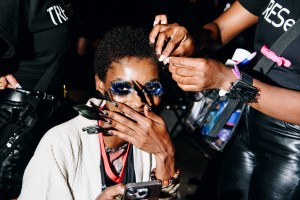 Backstage at the Luar Spring 2026 ready-to-wear show at New York Fashion Week.