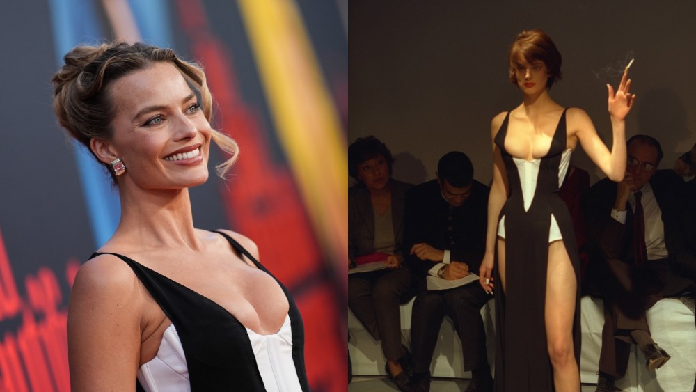 Margot Robbie wears Mugler to the "A Big Bold Beautiful Journey" premiere in New York City on Sept. 14, 2025. Mugler's spring 1998 couture collection.