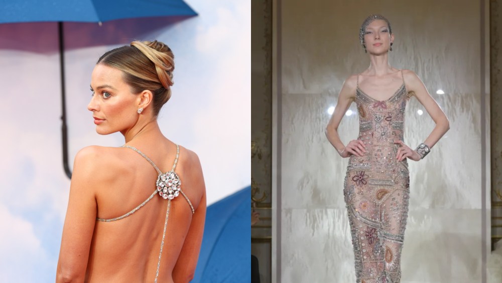 Margot Robbie wears Giorgio Armani Privé at the "A Big Bold Beautiful Journey" premiere on Sept. 11, 2025 in London.