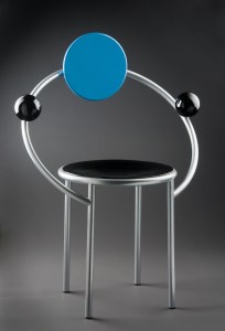 Michele De Lucchi (born in 1951), First Chair, 1983, produced by Memphis, Milan, lacquered wood, epoxy painted tubular steel. MMFA, Liliane and David M. Stewart Collection.