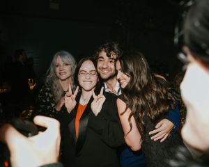 Maggie Baird, Billie Eilish, Alex Wolff and Rozzi
