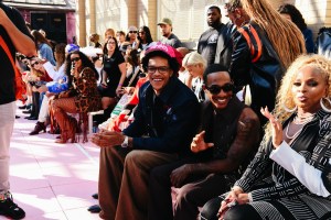 Trillian Wood-Smith and Mary J. Blige at the Off-White Spring 2026 Ready-to-Wear show