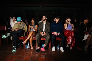 Jordan Chiles, Sam Hartman, Scott Sartiano and Mia Morettiat Prabal Gurung Spring 2026 Ready-to-Wear Show.
