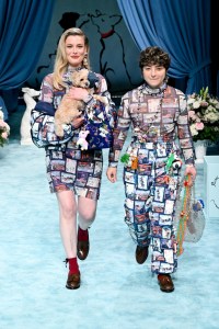Gillian Jacobs and Claud at the Susan Alexandra x Rachel Antonoff Dog Show.