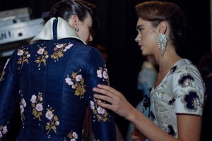 Backstage at Richard Quinn Spring 2026 Ready-to-Wear Collection at London Fashion Week