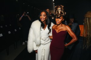 Abby Phillip and June Ambrose at the Sergio HudsonSpring 2026 Ready-to-Wear show.