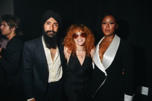 Waris Ahluwalia, Natasha Lyonne and Moses Ingram at the Sergio HudsonSpring 2026 Ready-to-Wear show.