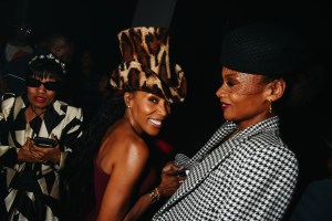 June Ambrose and Emayatzy Corinealdi at the Sergio HudsonSpring 2026 Ready-to-Wear show.