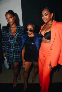 Monet McMichael, Jordan Chiles and Deja Kelly at the Sergio HudsonSpring 2026 Ready-to-Wear show.