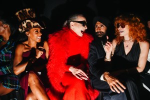 June Ambrose, Jordan Roth, Waris Ahluwalia and Natasha Lyonne at the Sergio HudsonSpring 2026 Ready-to-Wear show.