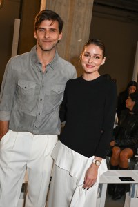 Johannes Huebl and Olivia Palermo at the Simkhai Spring 2026 Ready-to-Wear show