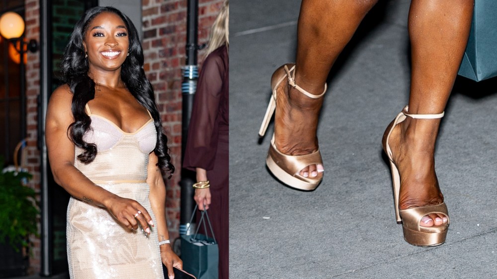 Simone Biles is seen in the Meatpacking District on Monday in New York City.
