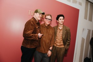 Brendan Fraser, Todd Snyder, and Holden Fraser at Todd Snyder Spring 2026 Ready-to-Wear Show.